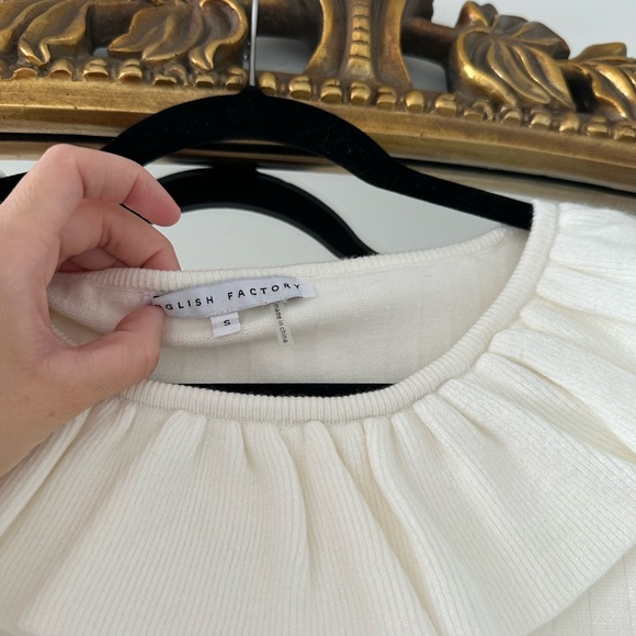 NWOT English Factory White Knit Blouse - Picture 3 of 5
